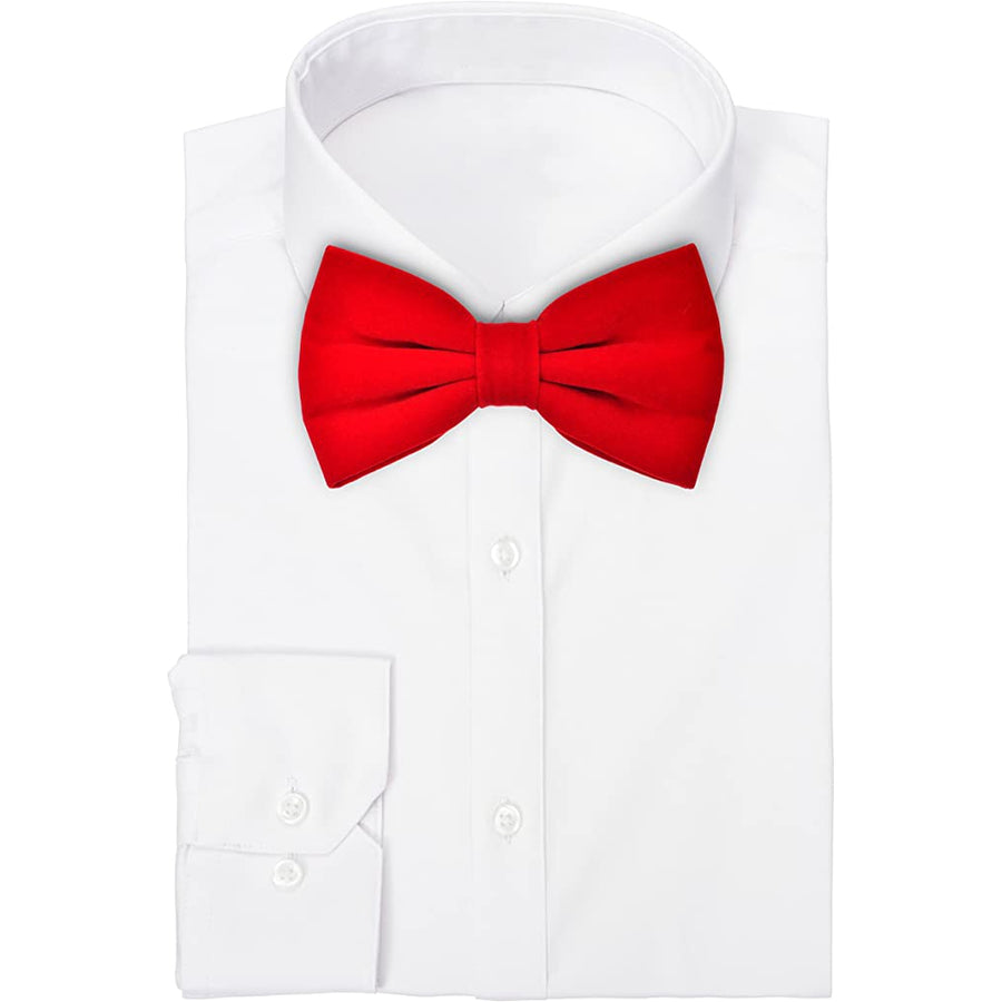 Red Velvet Bow Tie and Pocket Square Set