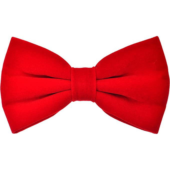 Red Velvet Bow Tie and Pocket Square Set