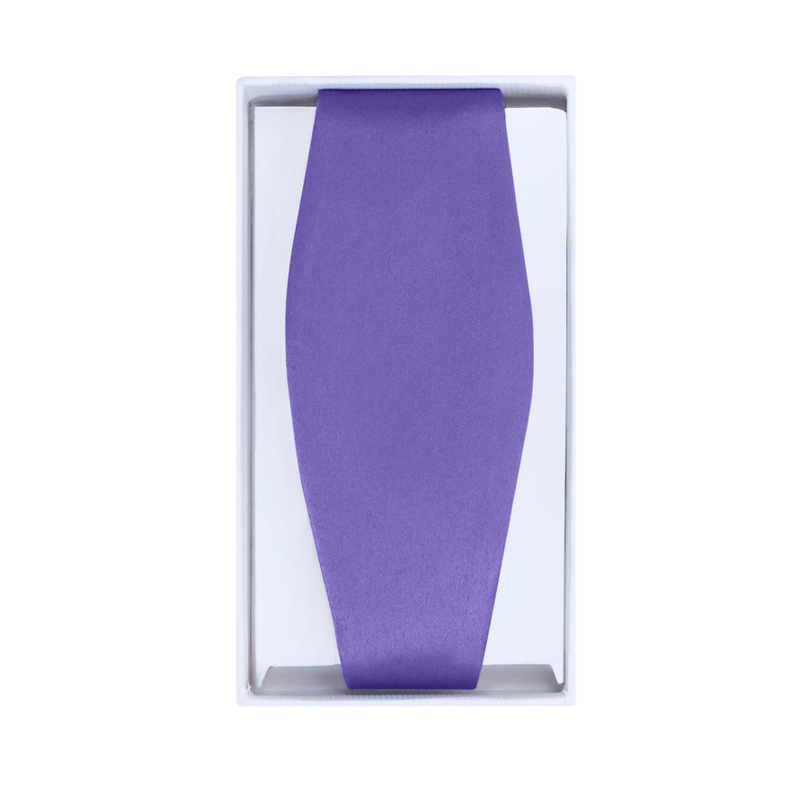Men's Purple Self-Tie Satin Bow Tie