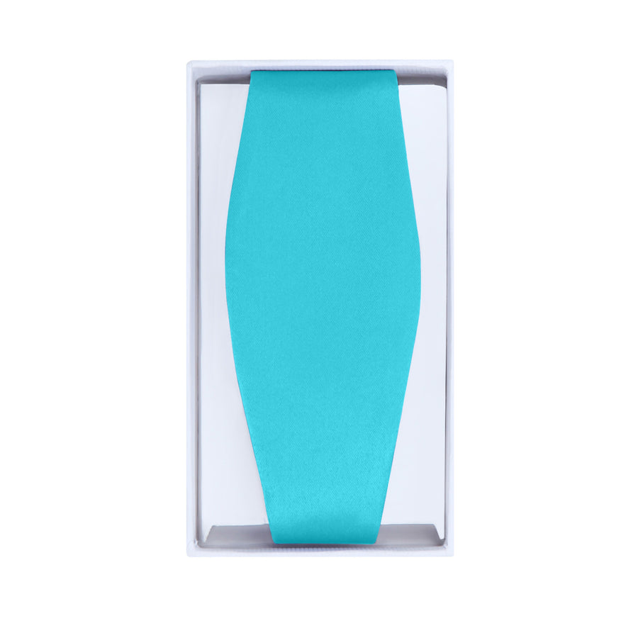 Men's Teal Self-Tie Satin Bow Tie