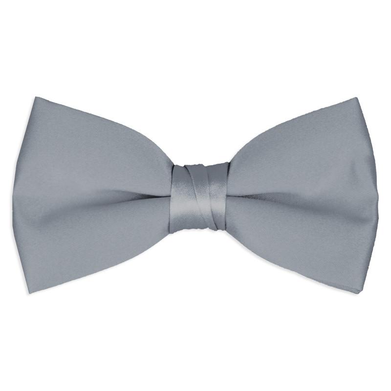 Mens Silver Pre Tied Bow Tie