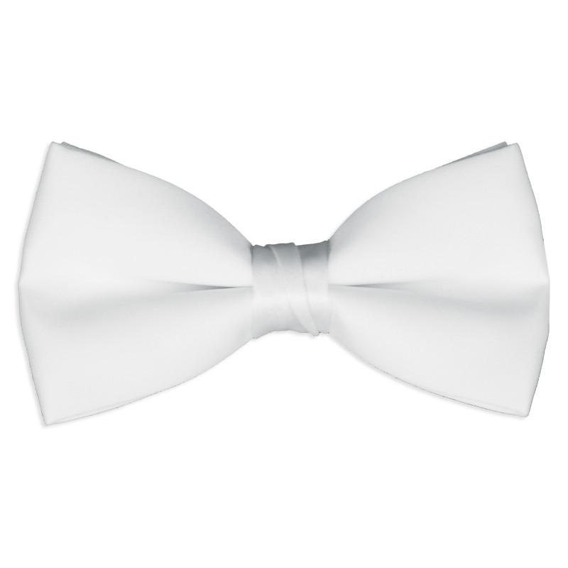 Mens White Pre Tied Bow Tie