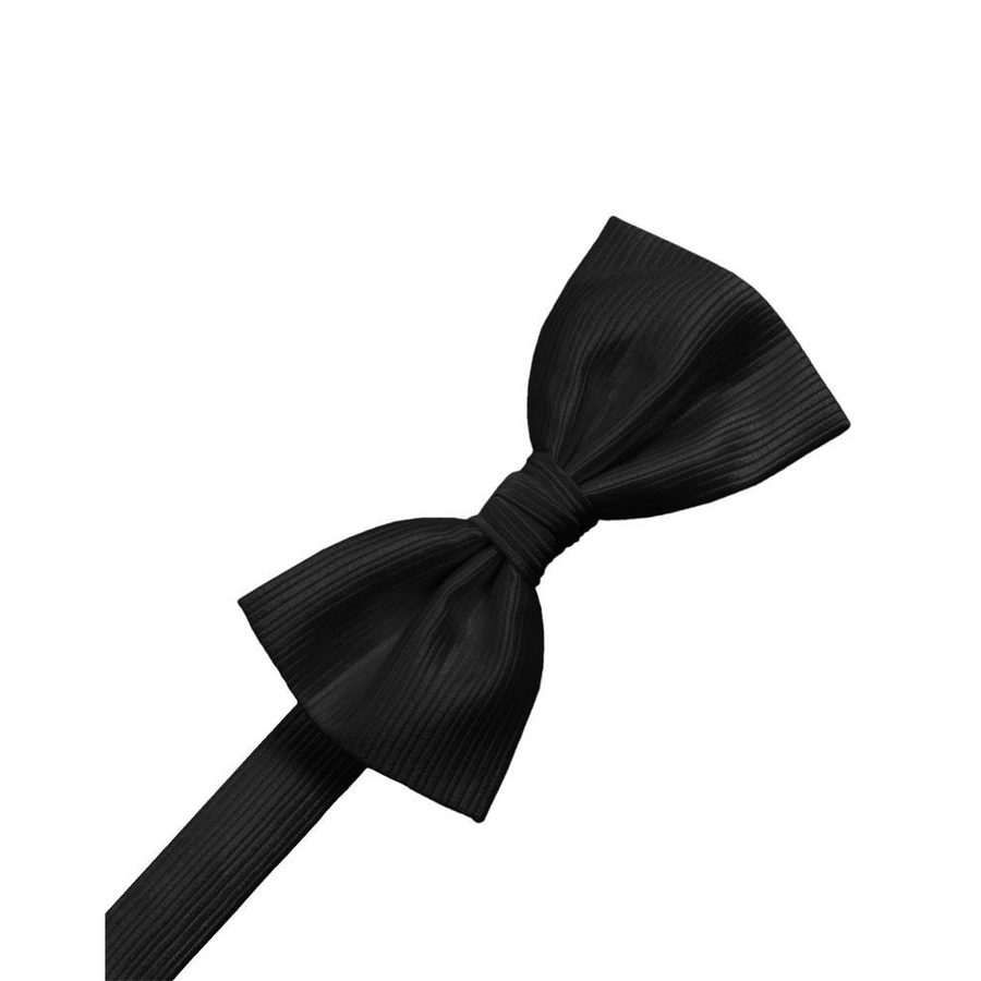 Mens Faille Silk Black Pre Tied Bow Tie