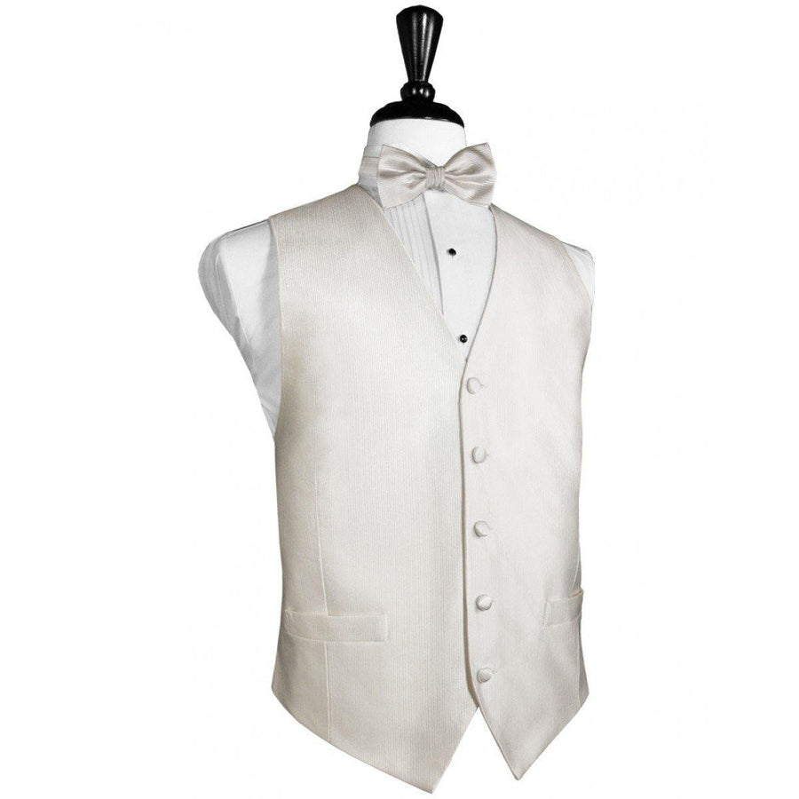 Dress Form Displaying A Ivory Silk Mens Wedding Vest