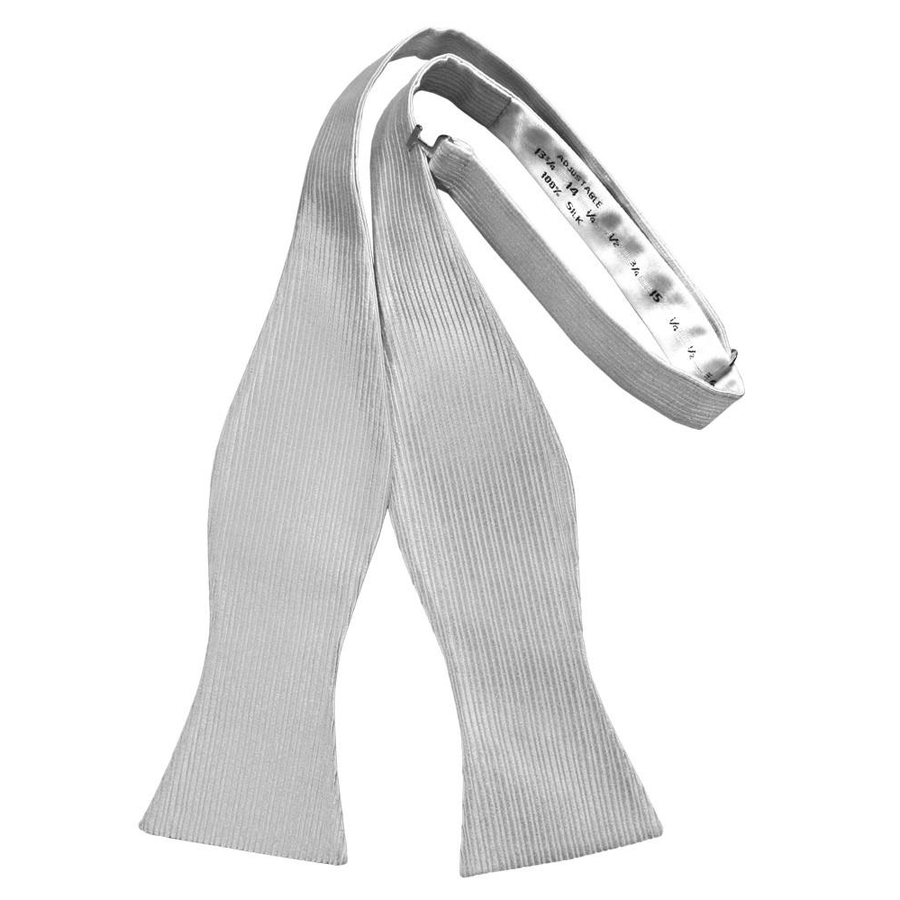 Mens Faille Silk Silver Self Bow Tie