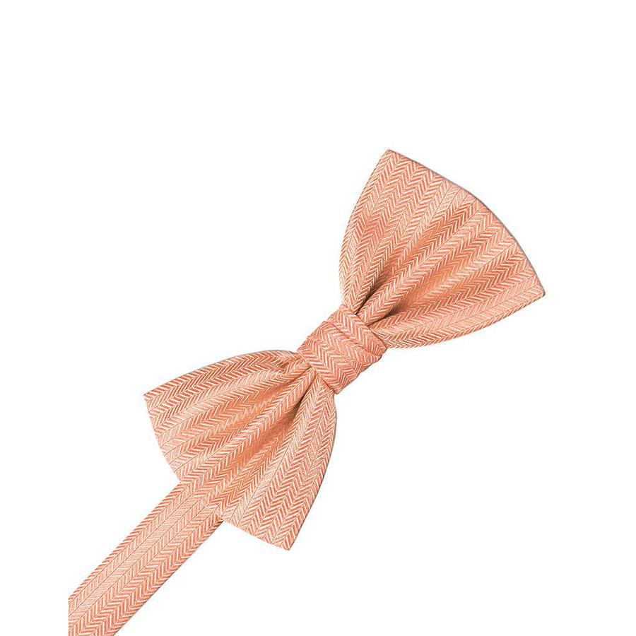 Mens Herringbone Coral Pre Tied Bow Tie