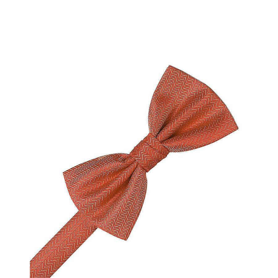 Mens Herringbone Persimmon Pre Tied Bow Tie