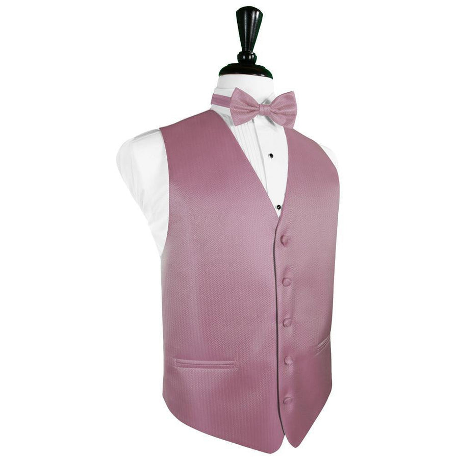 Dress Form Displaying a Rose Herringbone Mens Wedding Vest
