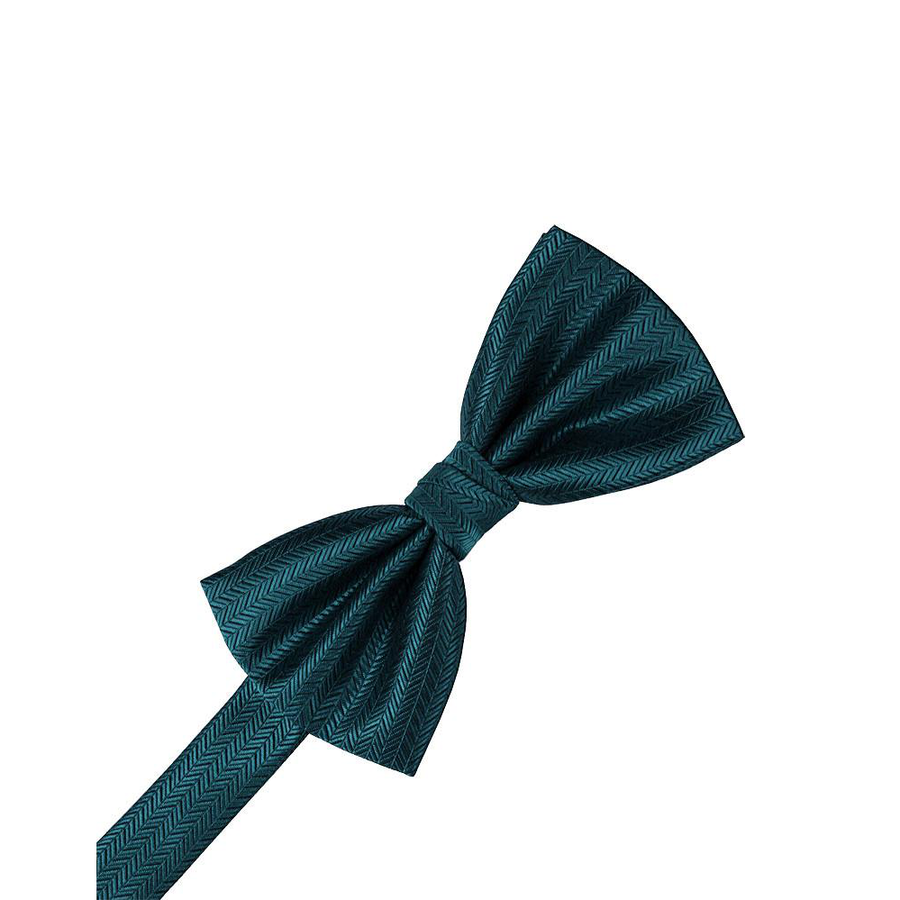 Mens Herringbone Teal Pre Tied Bow Tie