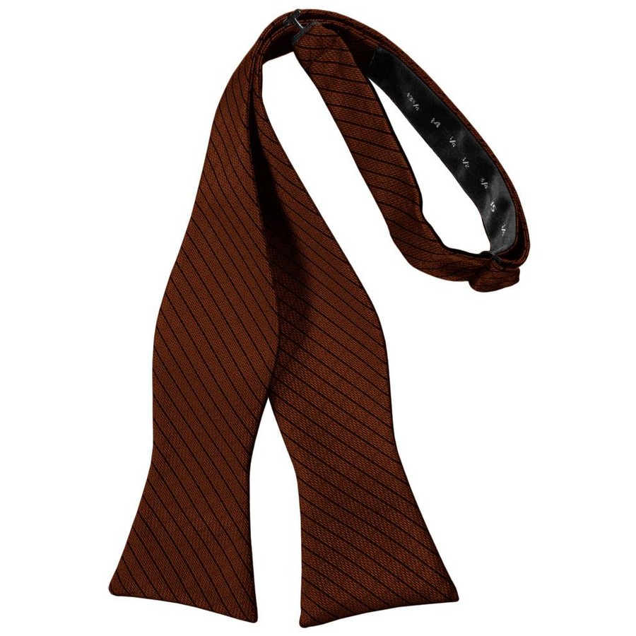 Mens Diamond Grid Pattern Cinnamon Self Tie Bow Tie