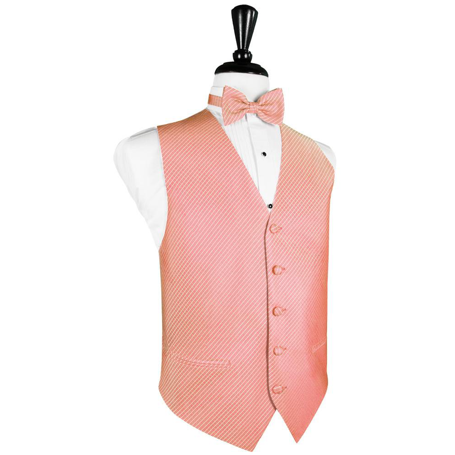 Dress Form Displaying a Coral Palermo Mens Wedding Vest