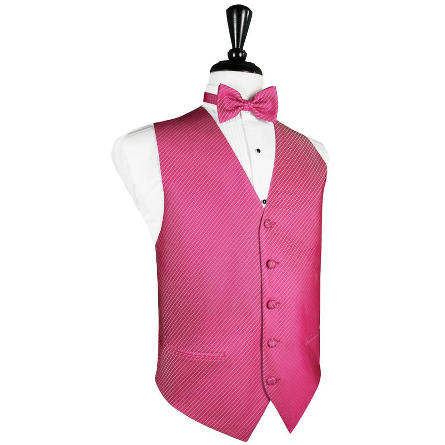 Dress Form Displaying a Fuchsia Palermo Mens Wedding Vest