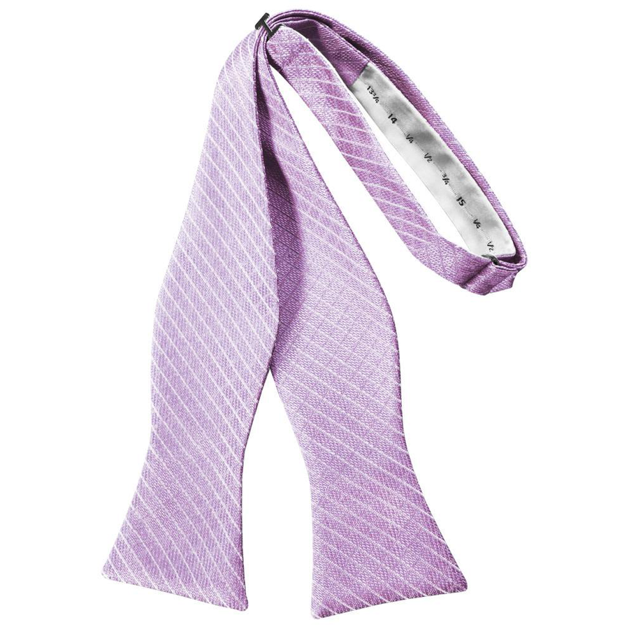 Mens Diamond Grid Pattern Lavender Self Tie Bow Tie