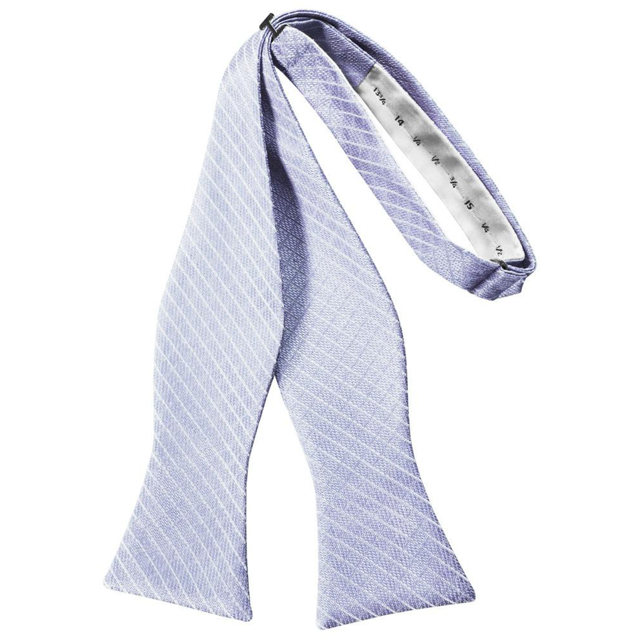 Mens Diamond Grid Pattern Periwinkle Self Tie Bow Tie