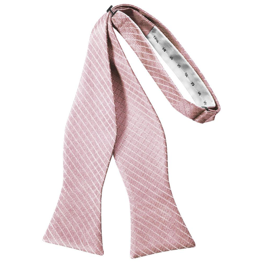 Mens Diamond Grid Pattern Rose Self Tie Bow Tie