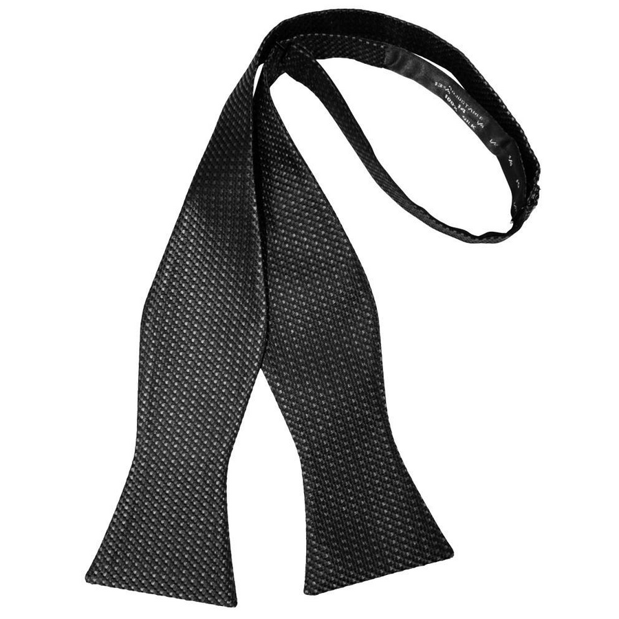 Mens Silk Weave Asphalt Self Tie Bow Tie