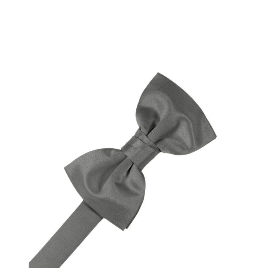 Mens Satin Charcoal Bow Tie