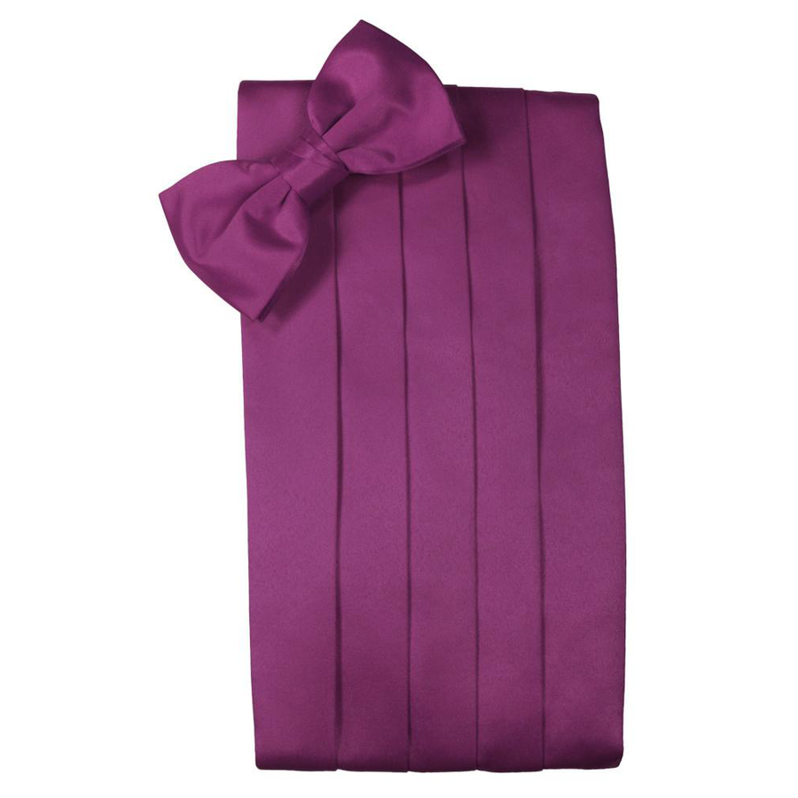 Mens Sangria Satin Bow Tie and Cummerbund Set