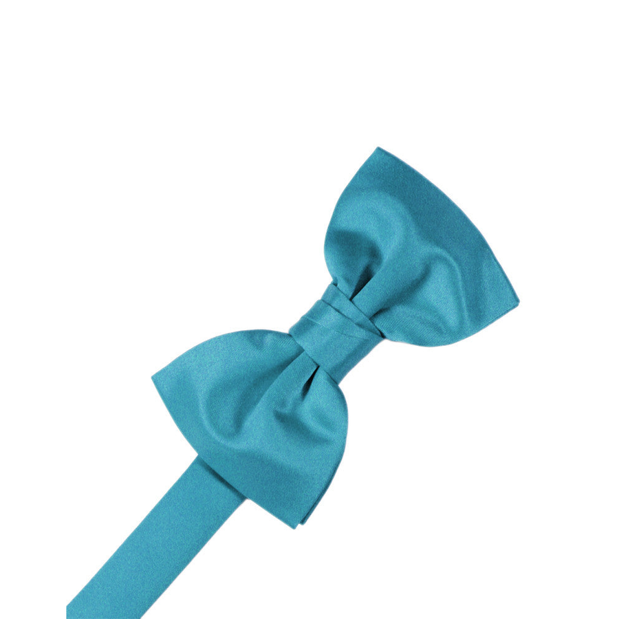 Mens Satin Turquoise Bow Tie