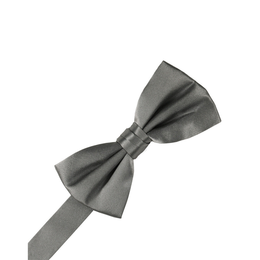 Mens Silk Silver Pre Tied Bow Tie