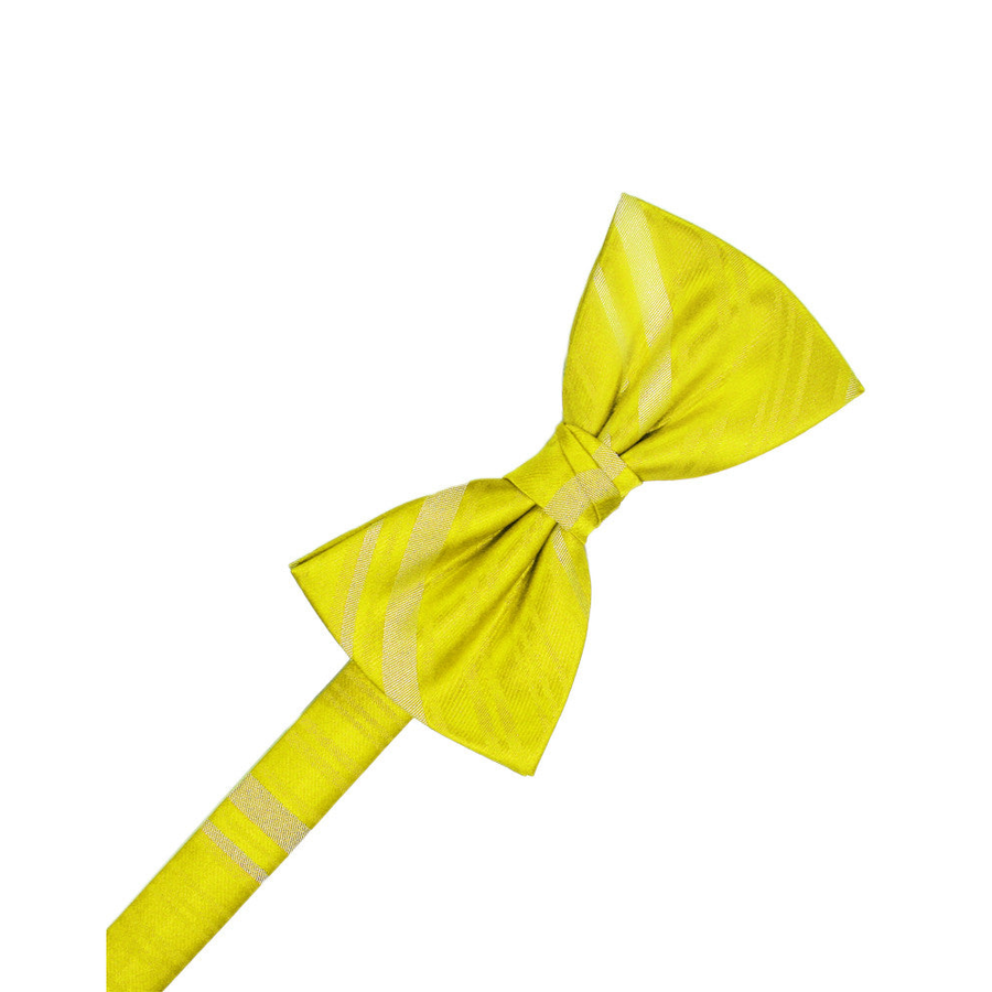 Mens Striped Satin Lemon Formal Bow Tie