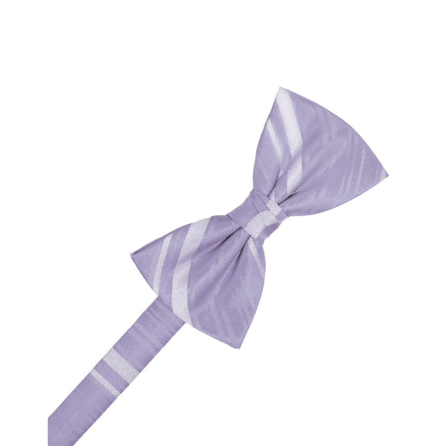 Mens Striped Satin Periwinkle Formal Bow Tie