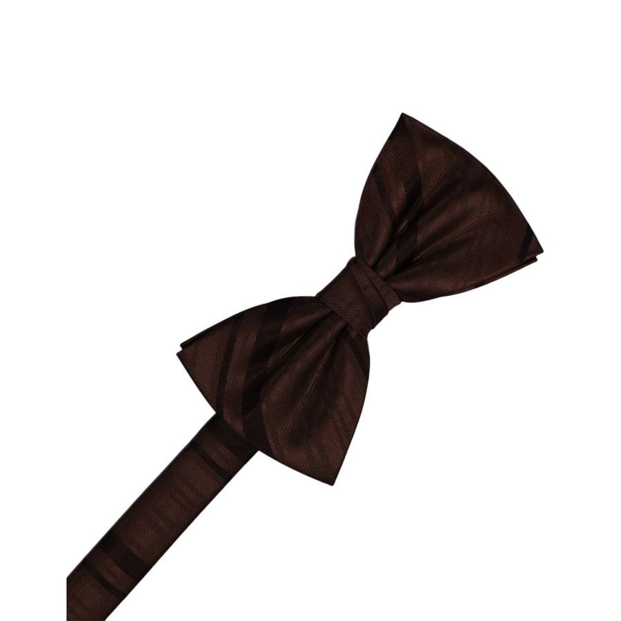 Mens Striped Satin Truffle Formal Bow Tie