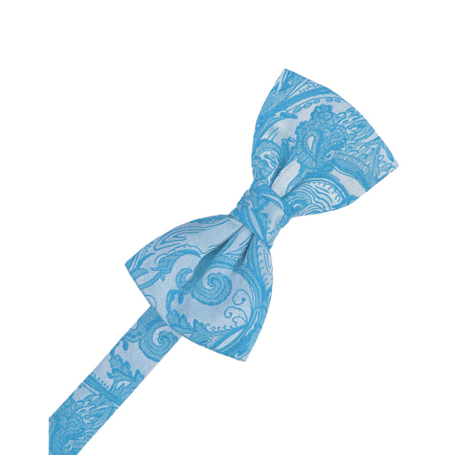 Mens Tapestry Turquoise Pre Tied Bow Tie