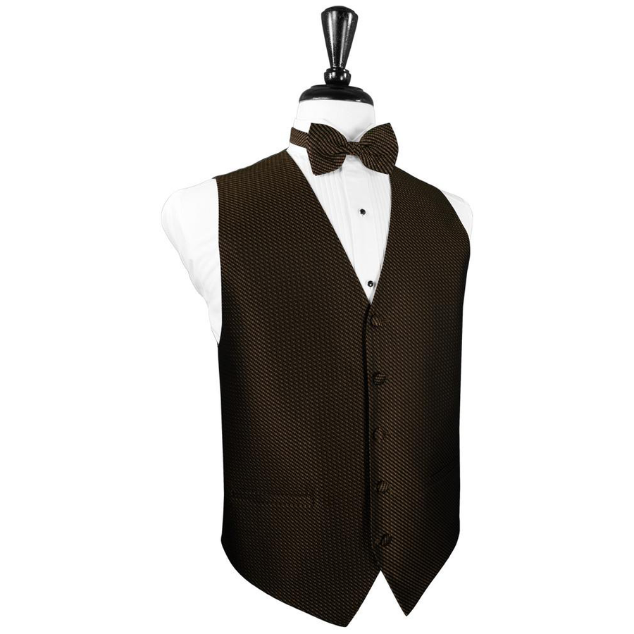 Dress Form Displaying A Chocolate Venetian Mens Wedding Vest