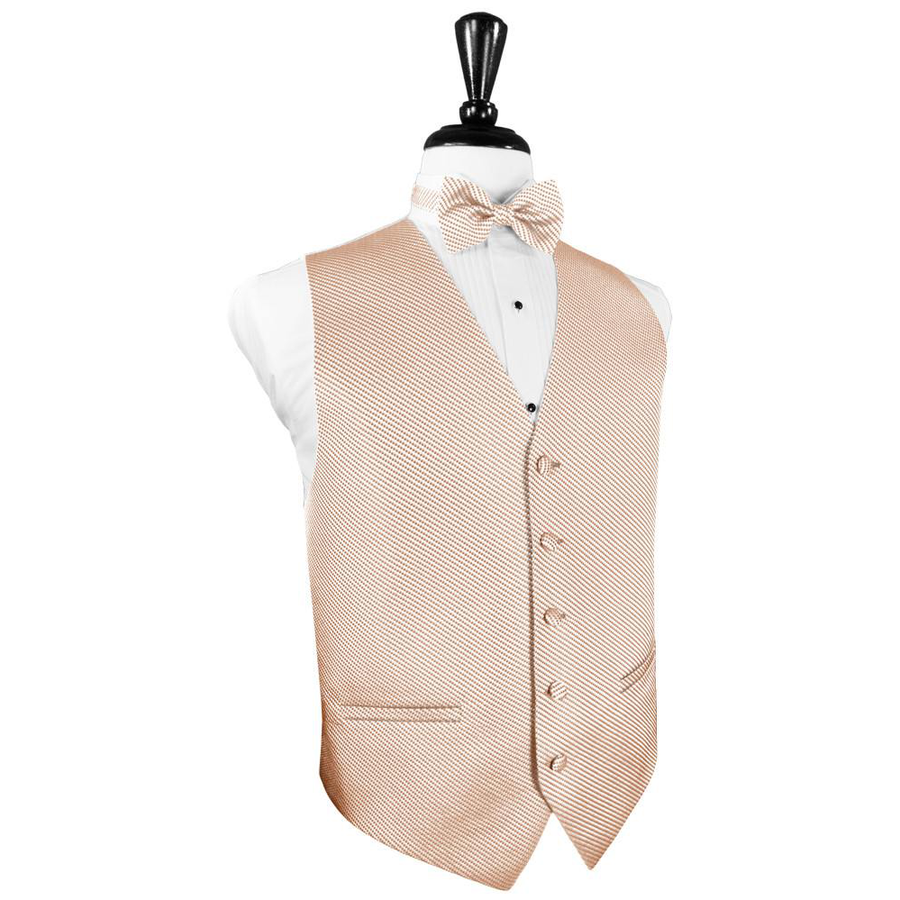 Dress Form Displaying A Peach Venetian Mens Wedding Vest