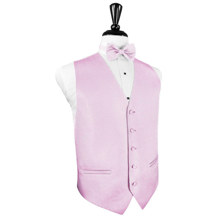 Dress Form Displaying A Pink Venetian Mens Wedding Vest