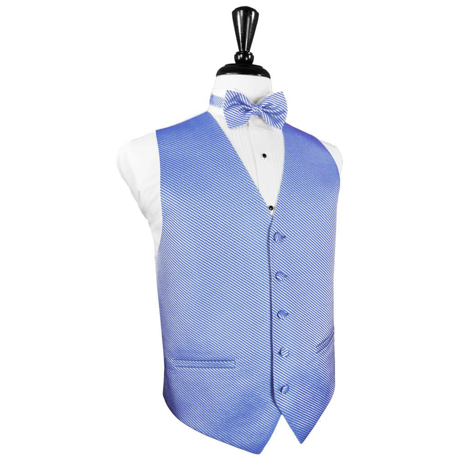 Dress Form Displaying A Sapphire Venetian Mens Wedding Vest