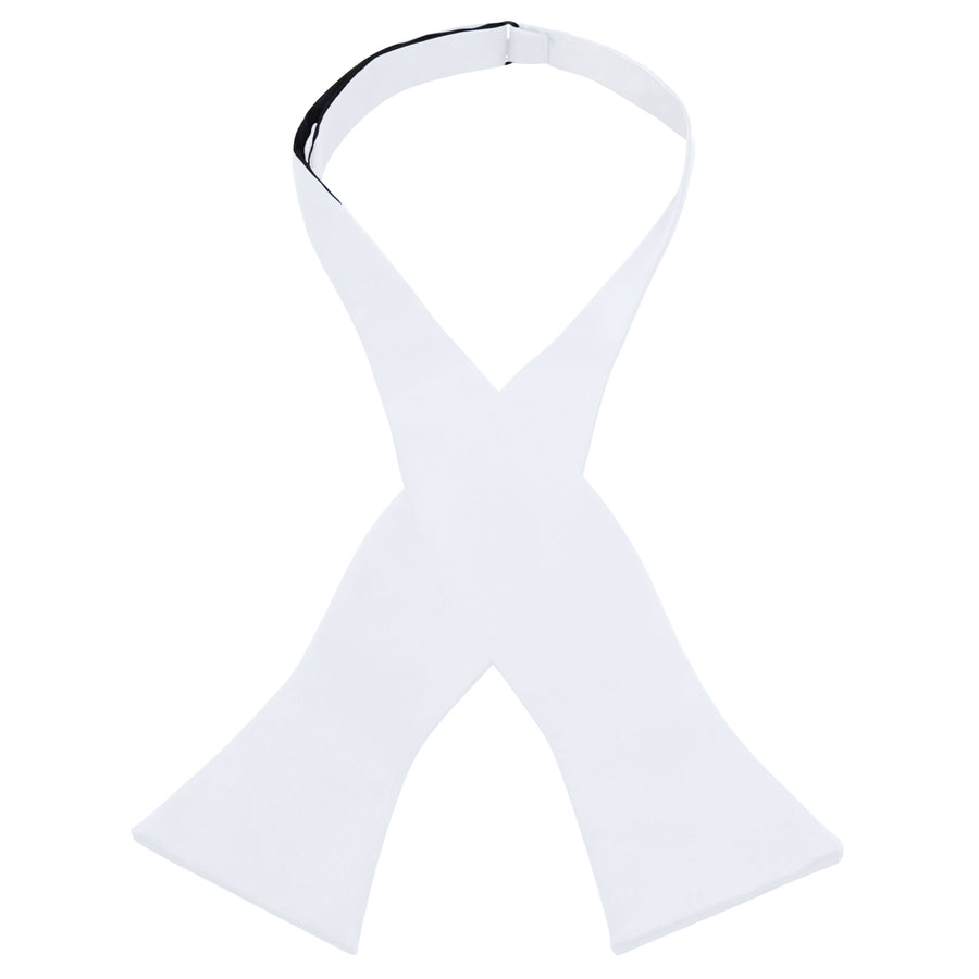 Men's White Self-Tie Satin Bow Tie